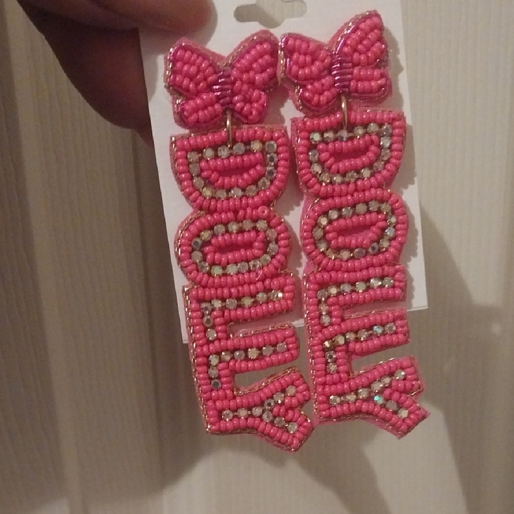 Pink Beaded 'Dolly' Earrings